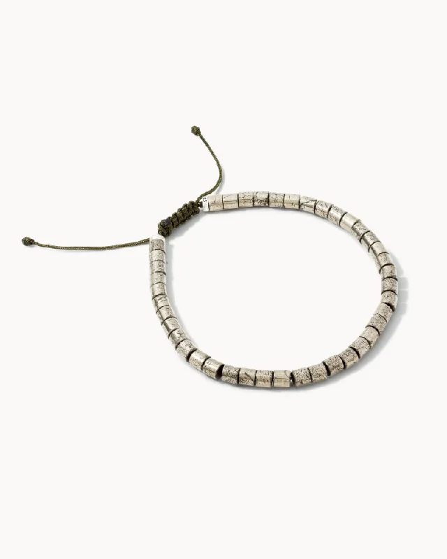 Scott Bros. Grey Oxidized Sterling Silver Beaded Bracelet In Pyrite