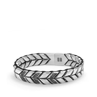personalized engraved signet ring David Yurman 12mm Chevron Bracelet