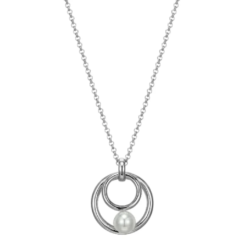 rose gold ring with diamonds Elle "Simpatico" Pearl Drop Pendant Necklace
