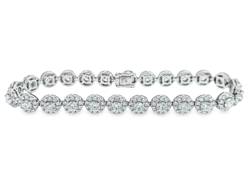 rose gold snake chain bracelet Forevermark White Gold Diamond Halo Bracelet