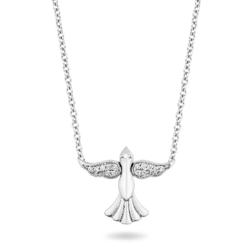 Hallmark Fine Jewelry Dove in Flight Pendant in Sterling Silver with Diamond Accents