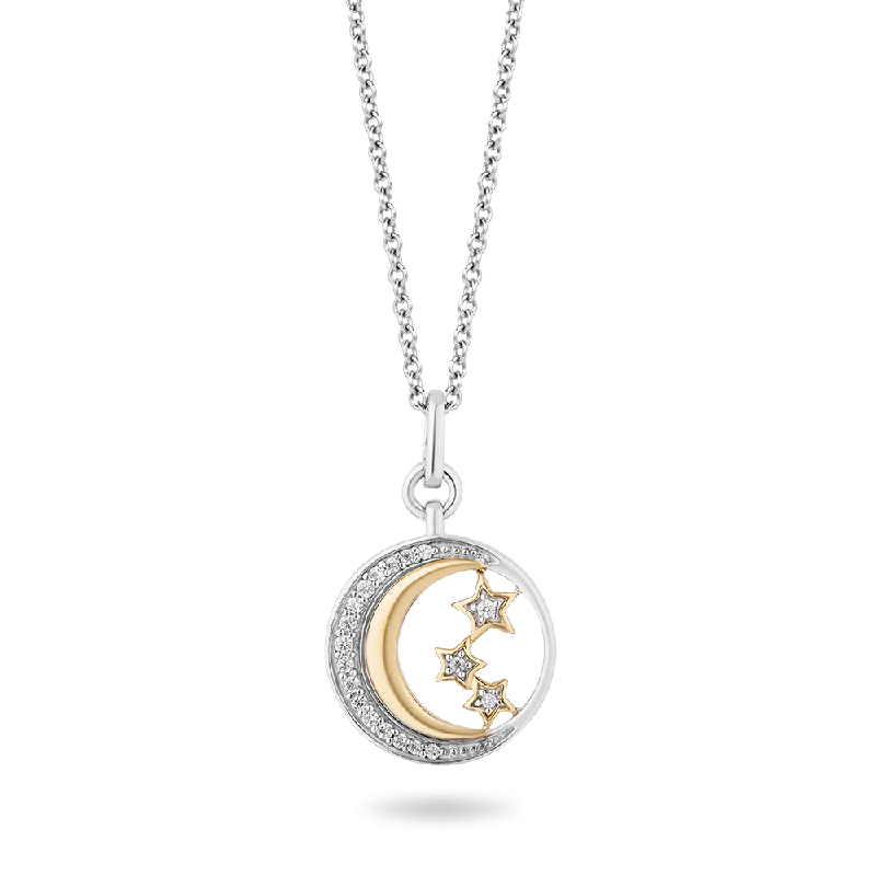 Hallmark Fine Jewelry Golden Moonlight Medallion in Sterling Silver & 14K Yellow Gold with Diamonds