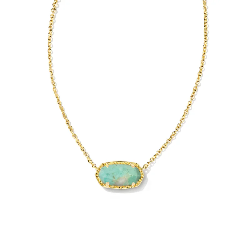 braided wedding ring men Kendra Scott Elisa Necklace -  Gold Sea Green Chrysocolla