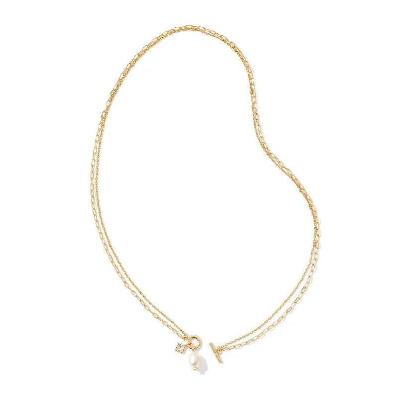 unique gemstone necklace handmade Kendra Scott Eve Chain Multi Strand Necklace