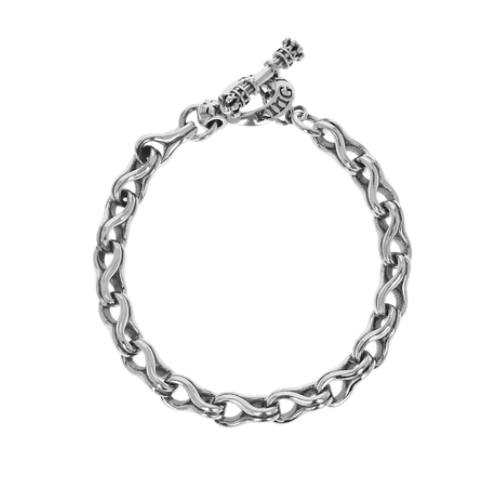 King Baby Sterling Silver Crazy Eight Link Bracelet