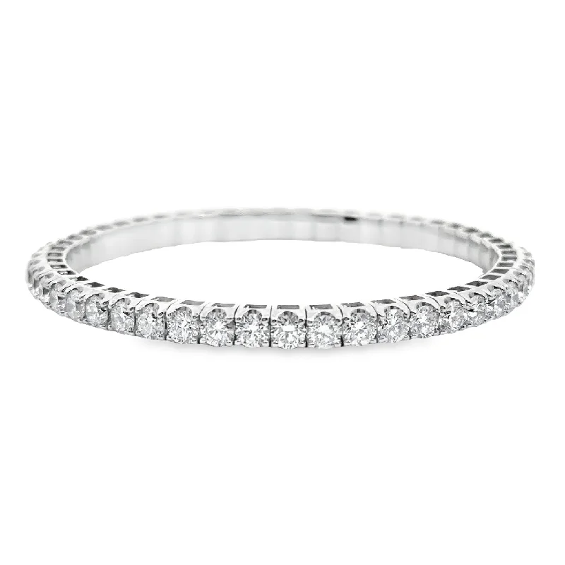 infinity necklace with birthstones Lab Grown White Gold Stretchable Diamond Bangle Bracelet