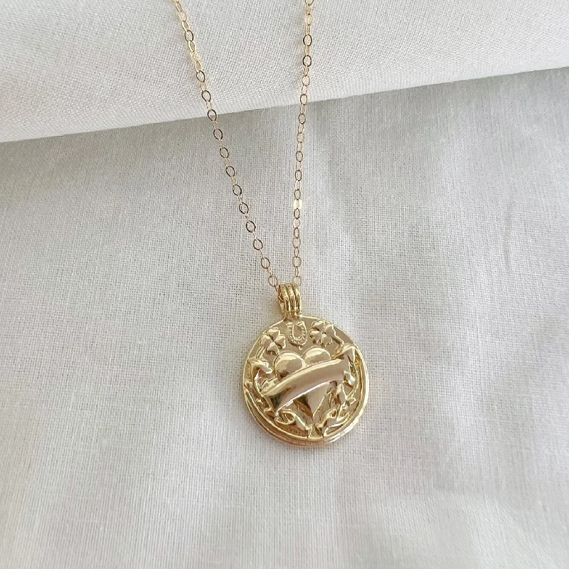 men’s black titanium ring Lucky Lady Necklace Gold Filled
