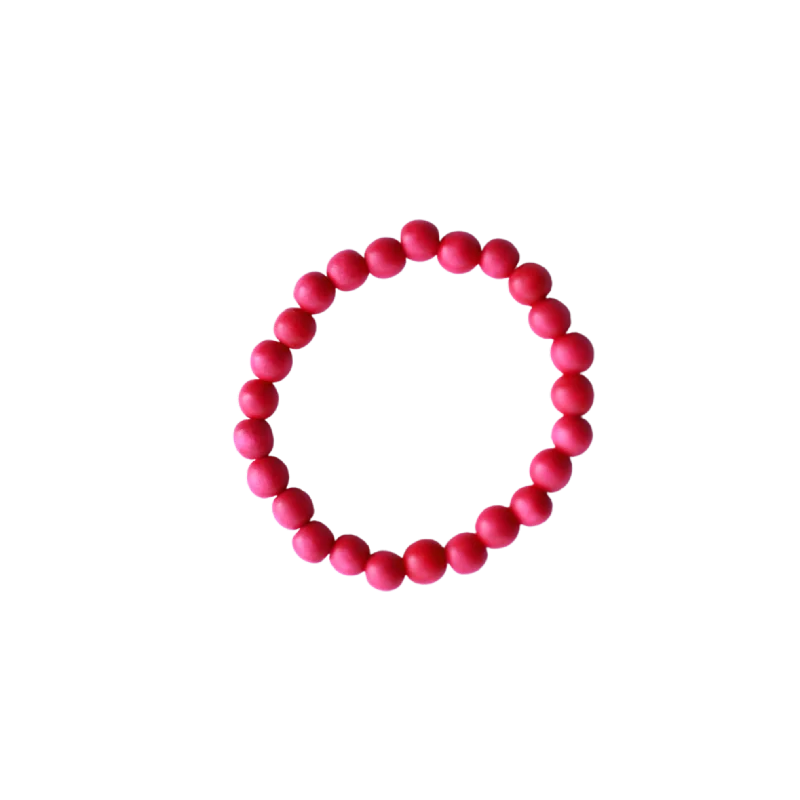 dainty beaded stretch bracelet Magenta Wood 8mm Bracelet