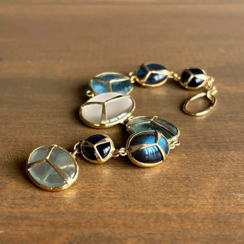zodiac constellation bracelet silver Mixed Stone Lucky Scarab Bracelet