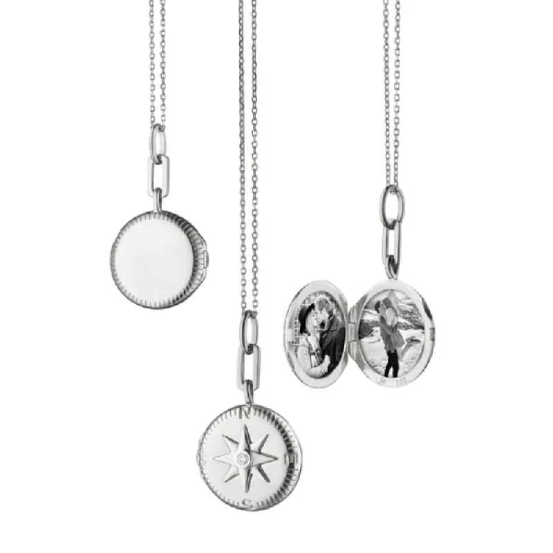 real zircon gemstone bracelet Monica Rich Kosann  "Adventure" Compass Locket