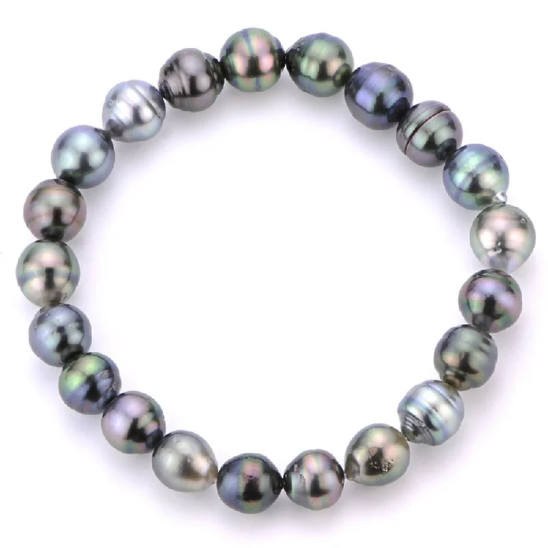 yellow sapphire engagement ring Multi-Color Tahitian Pearl Stretch Bracelet