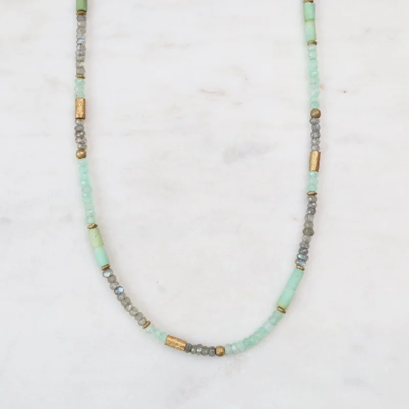 adjustable minimalist wave bracelet Chrysophase Labradorite Necklace