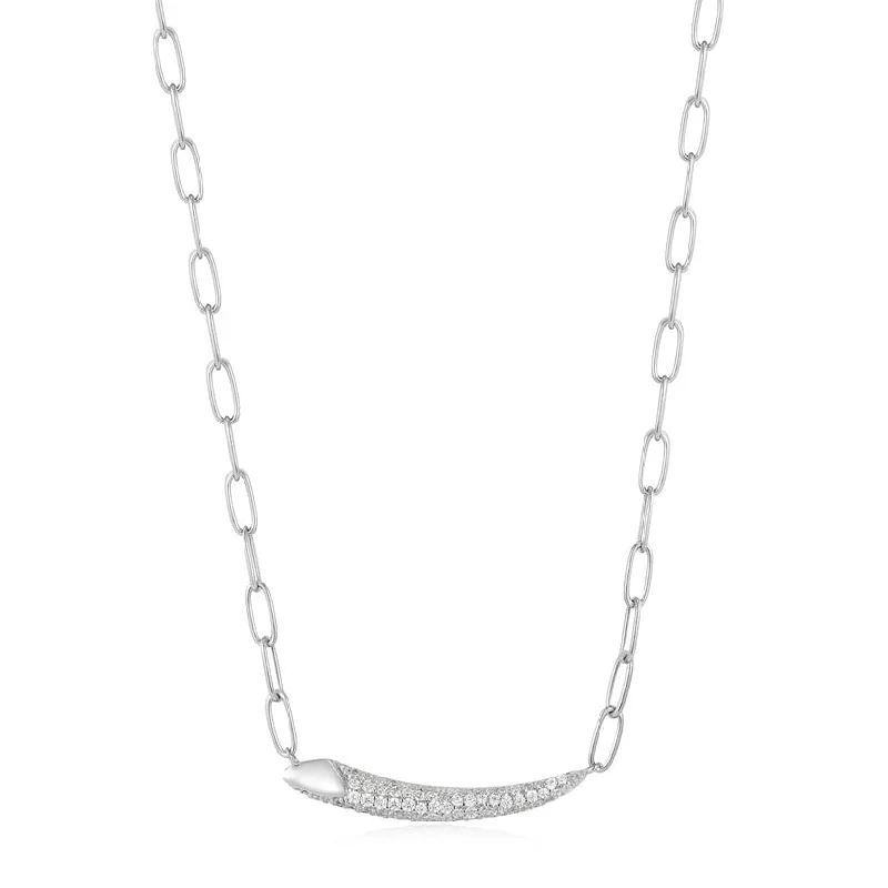 butterfly pendant necklace delicate Silver Pavé Bar Chain Necklace