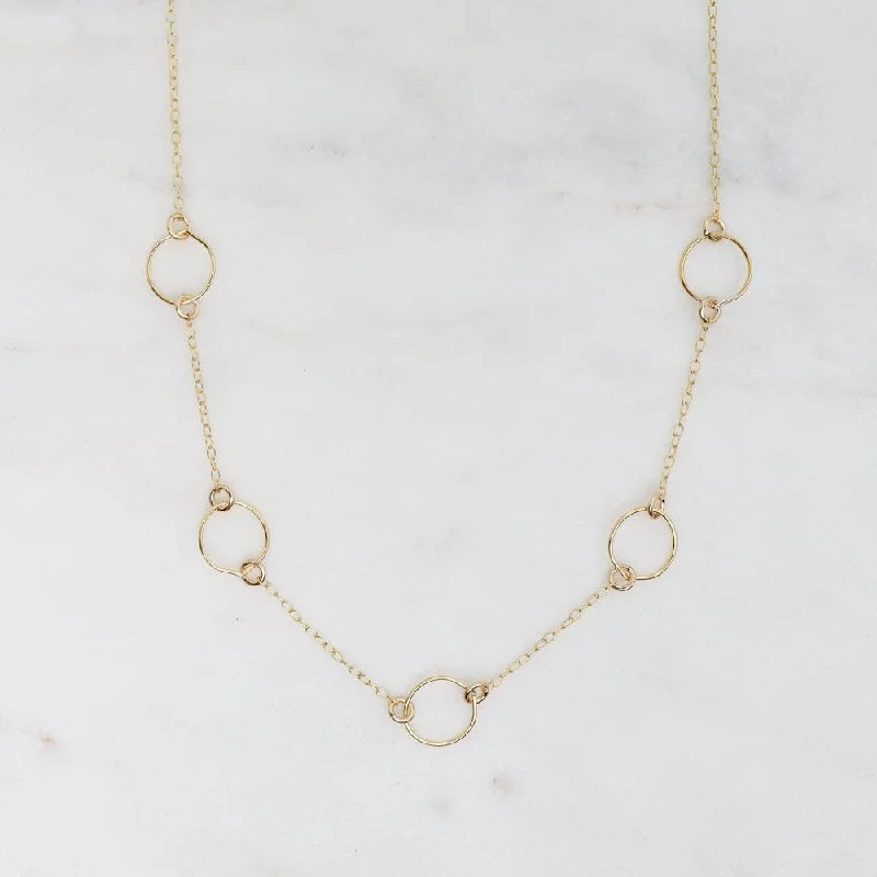 simple gold bar stud earrings 14k Gold Filled Chain with Small Hoops Necklace