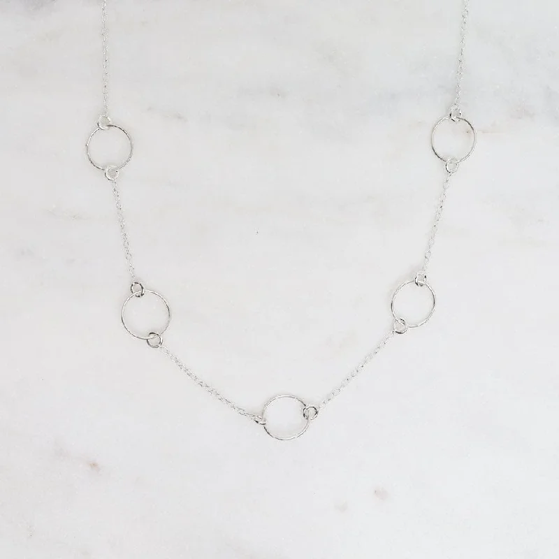 real citrine gemstone pendant Sterling Silver Chain with Small Hoops Necklace