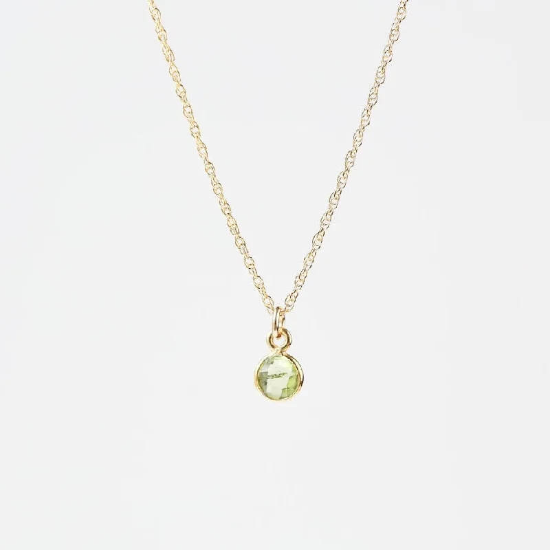 dainty opal nose ring 14k Gold Filled Chain with 6mm Bezel-Set Peridot