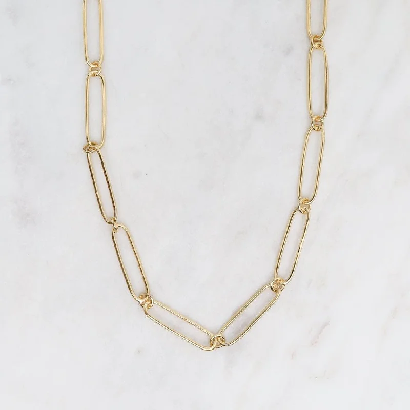 gold-plated figaro chain 14k Gold Vermeil Square Link Necklace