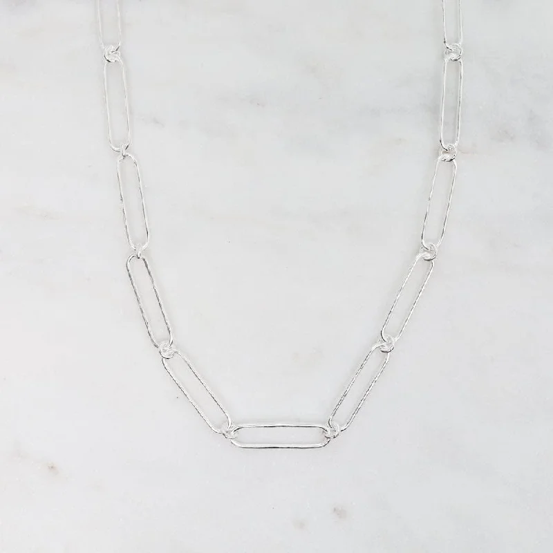 handcrafted opal inlay ring Sterling Silver Square Link Necklace