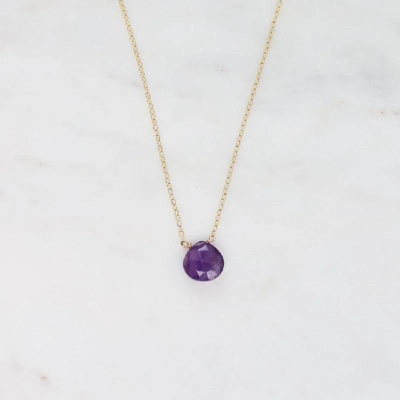 evil eye protection bracelet Gold Filled Chain with Amethyst Brio Necklace