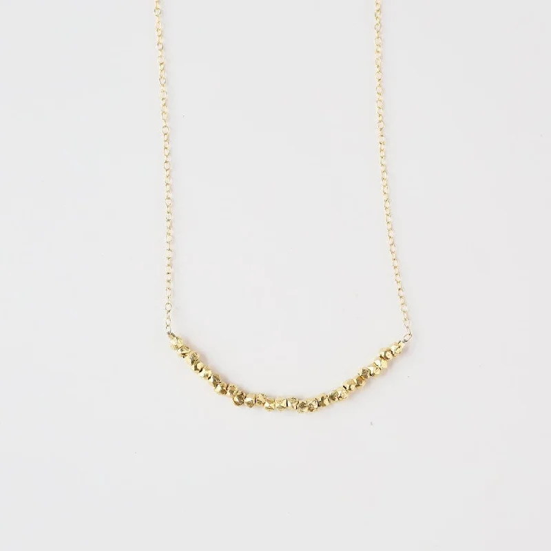 sterling silver angel wing pendant Gold Filled Chain with Gold Nuggets Gemstone Arc Necklace sterling silver angel wing pendant Gold Filled Chain with Gold Nuggets Gemstone Arc Necklace