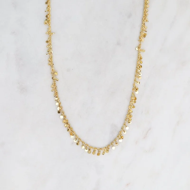 layered pearl choker necklace 24k Gold Vermeil Mini Disk Necklace