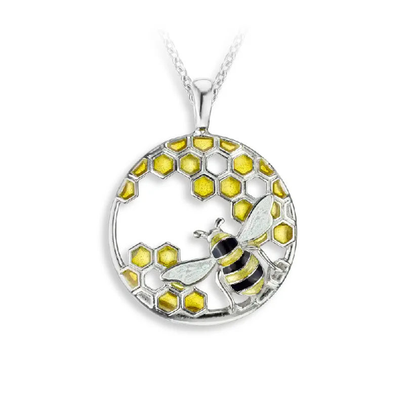 sterling silver dragonfly pendant Nicole Barr Enamel Honeycomb and Bee Necklace