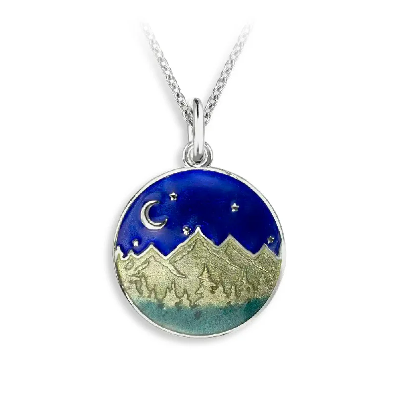 Nicole Barr Enamel Mountains Night Necklace