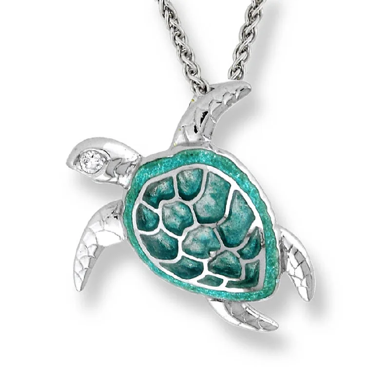 emerald-cut ruby eternity ring Nicole Barr Green Turtle Necklace