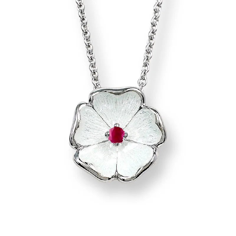 white topaz stacking rings Nicole Barr White Rose Necklace