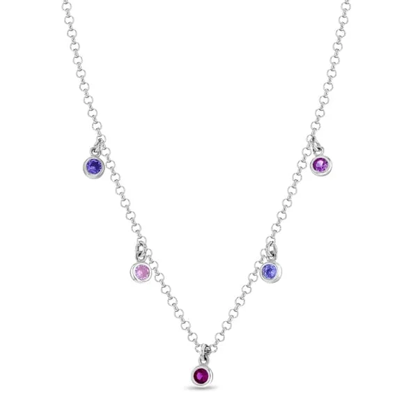 personalized couple’s keychain pendant Multicolor CZ Charm Necklace