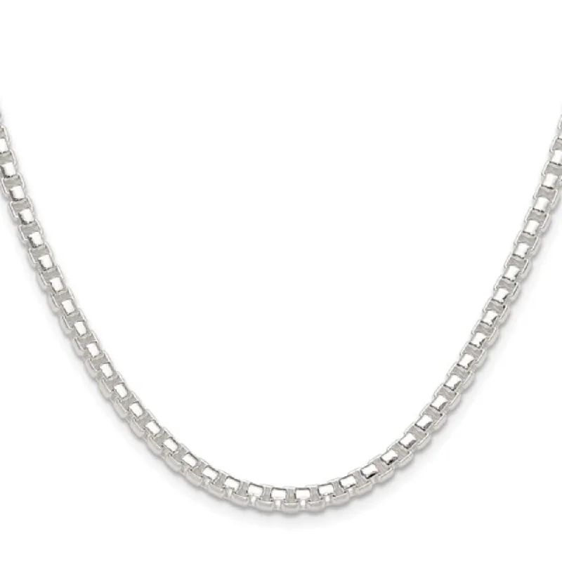 gothic claw ring men’s silver Sterling Silver 4mm Round Box Chain