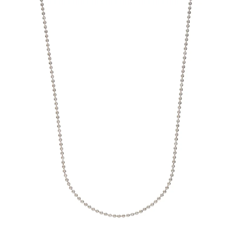 minimal diamond bar necklace Sterling Silver Beaded Chain, 24"