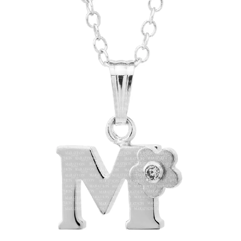 vintage-style filigree bracelet Sterling Silver Children's Initial "M" Pendant Necklace vintage-style filigree bracelet Sterling Silver Children's Initial "M" Pendant Necklace