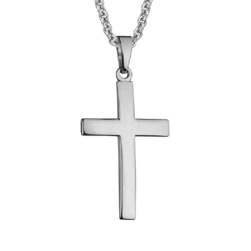 tiny gold huggie hoops Sterling Silver Domed Cross Pendant Necklace