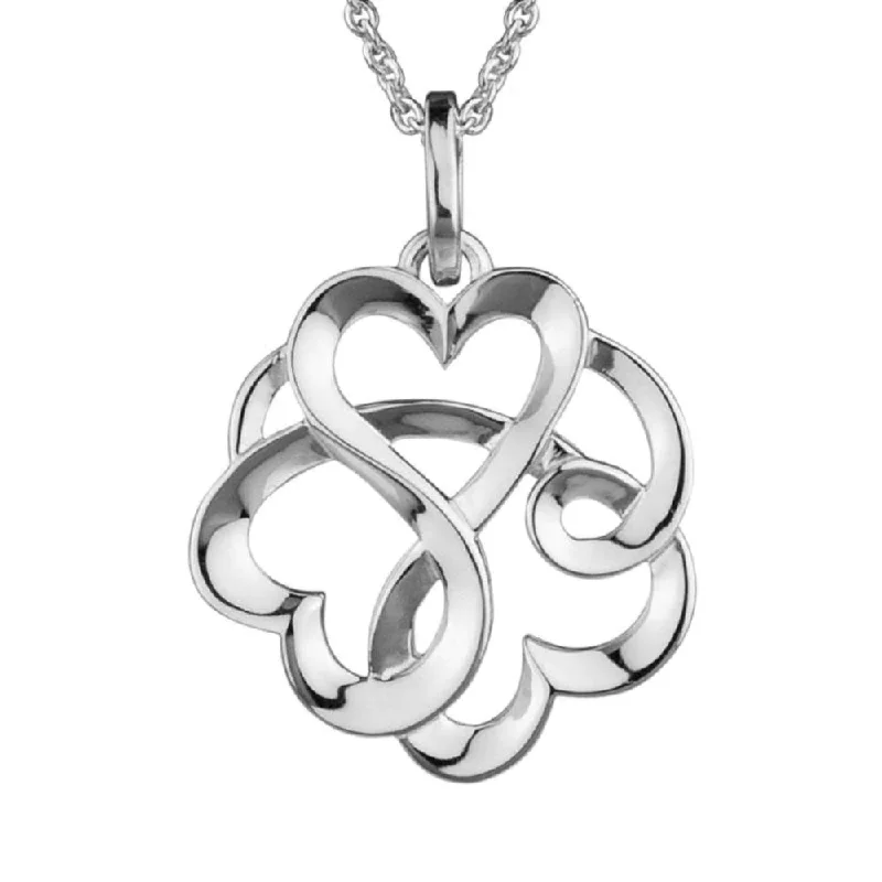 Sterling Silver Entwined Hearts Pendant