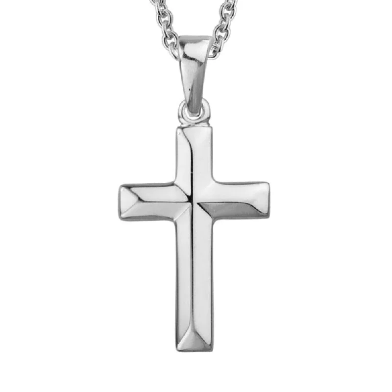 handcrafted gemstone drop earrings Sterling Silver Ridged Cross Pendant