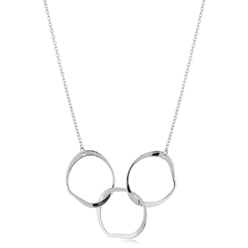 rose gold initial pendant necklace Sterling Silver Triple Interlocked Circles Necklace rose gold initial pendant necklace Sterling Silver Triple Interlocked Circles Necklace