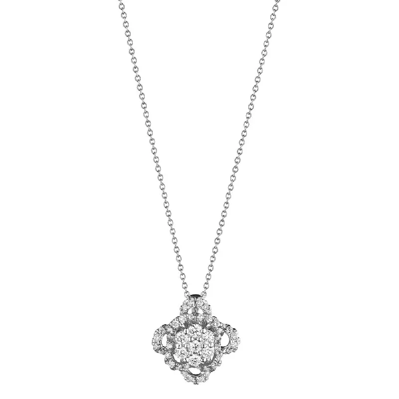 sparkling diamond drop earrings Verragio 18k Floret Cluster Diamond Pendant