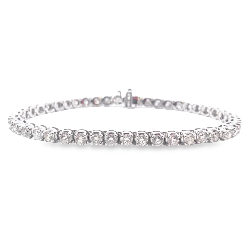 handcrafted turquoise necklace White Gold 3.01 Cttw. Diamond Tennis Bracelet