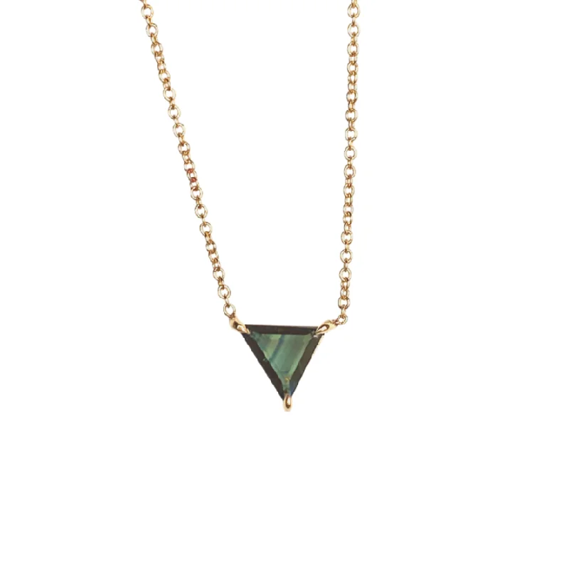 elegant drop earrings wedding 0.63ct Geo Sapphire Necklace in 14k Yellow Gold