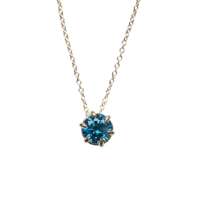 minimalist chain anklet gold 1.15ct Blue Montana Sapphire Six Prong Necklace in 14k Yellow Gold minimalist chain anklet gold 1.15ct Blue Montana Sapphire Six Prong Necklace in 14k Yellow Gold