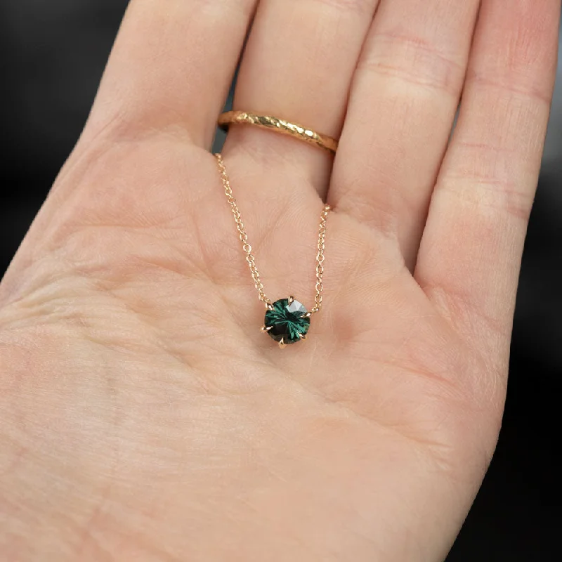 silver lotus flower earrings 1.15ct Deep Teal Green Madagascar Sapphire Six Prong Necklace in 14k Yellow Gold silver lotus flower earrings 1.15ct Deep Teal Green Madagascar Sapphire Six Prong Necklace in 14k Yellow Gold