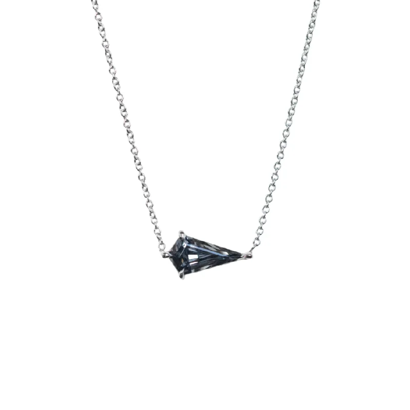 gold-plated figaro chain 1.36ct Kite Purple-Grey Spinel Necklace in 14k White Gold
