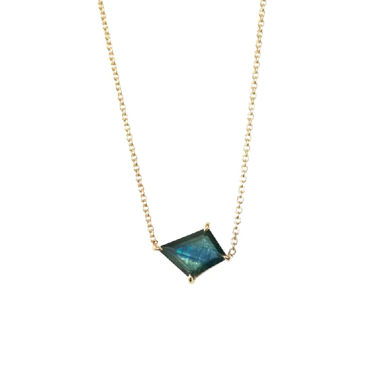 black diamond eternity band 1.61ct Geo Sapphire Necklace in 14k Yellow Gold