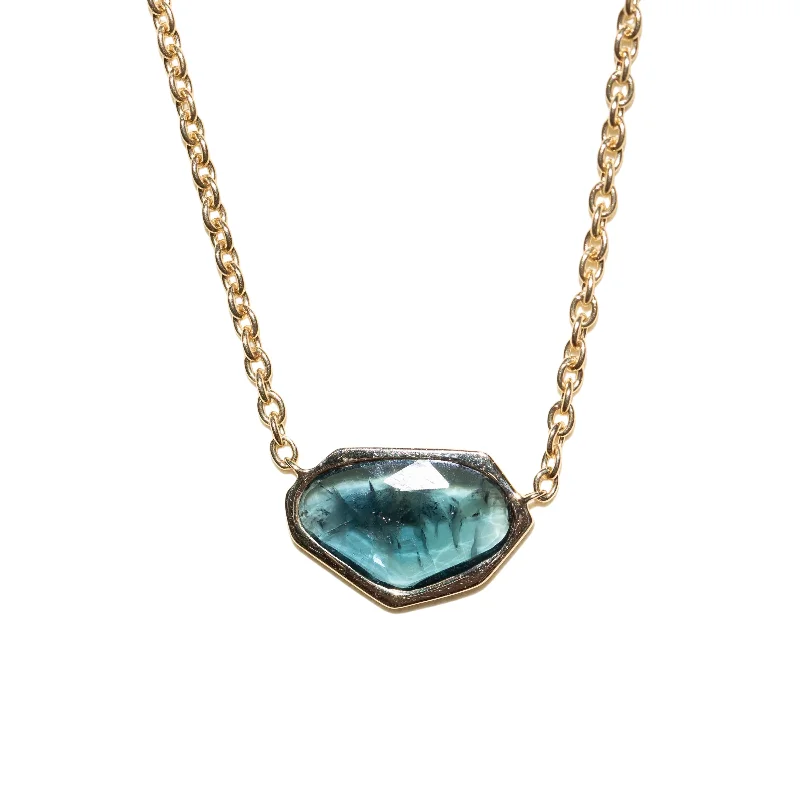 celestial galaxy planet earrings 1.98ct Sapphire Bezel Set Necklace In 14k Yellow Gold