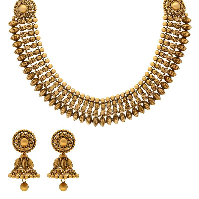 gold mesh bangle bracelet 22K Antique Gold Necklace Set (77gm)