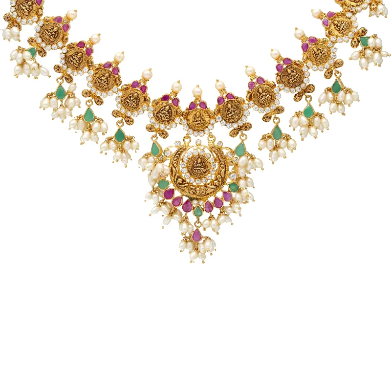 dainty rose gold chain bracelet 22K Gold & Gemstone Guddusapsula Necklace (59.3gm)