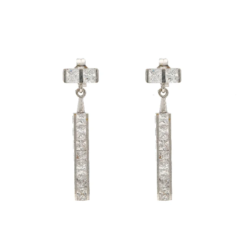 sterling silver charm anklet 22K White Gold & CZ Stone Necklace Set (33.7gm)