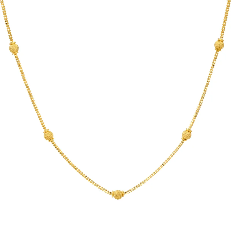 silver rope chain men 22K Yellow Gold 1mm Beaded Chain (13.6gm)