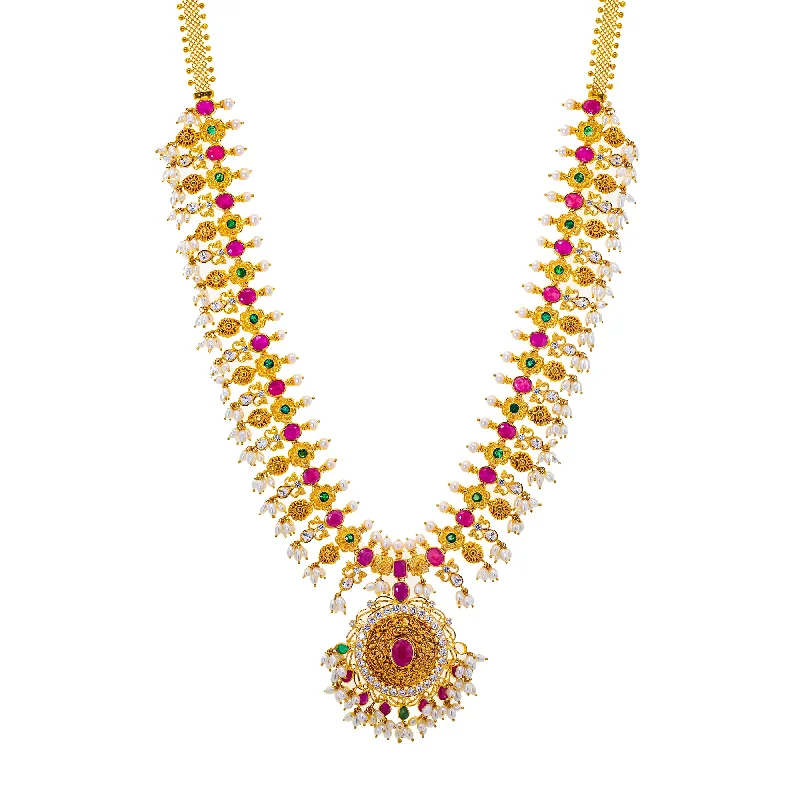 white gold diamond cluster ring 22K Yellow Gold Guddapuslu Necklace (111.6gm)